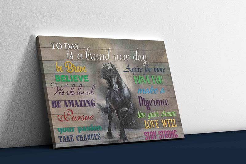 Skitongifts Wall Decoration, Home Decor, Decoration Room Horse - Today Is A Brand New Day-TT1903