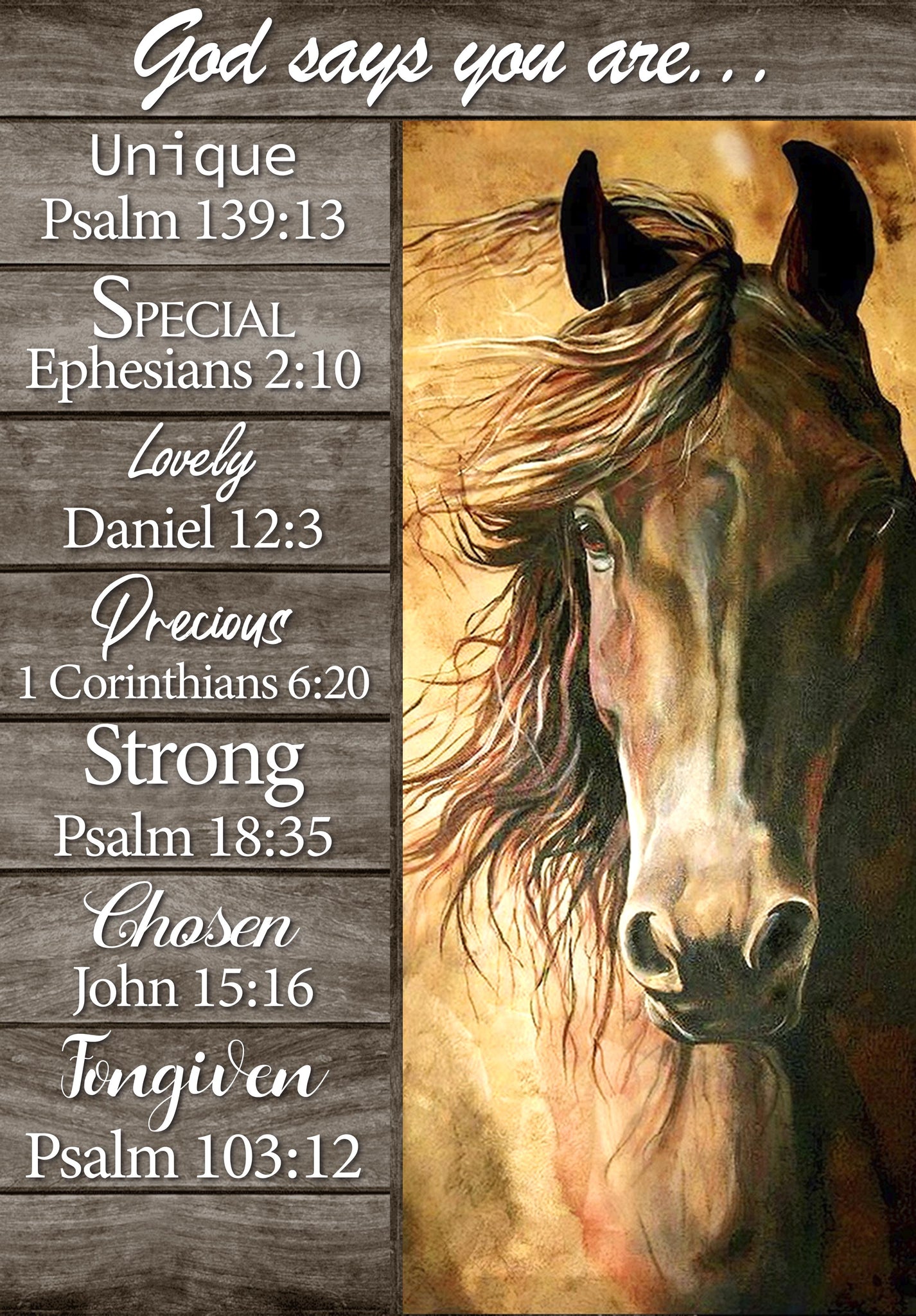 Horse God Says You Are Unique Special Lovely Precious Strong-TT1608