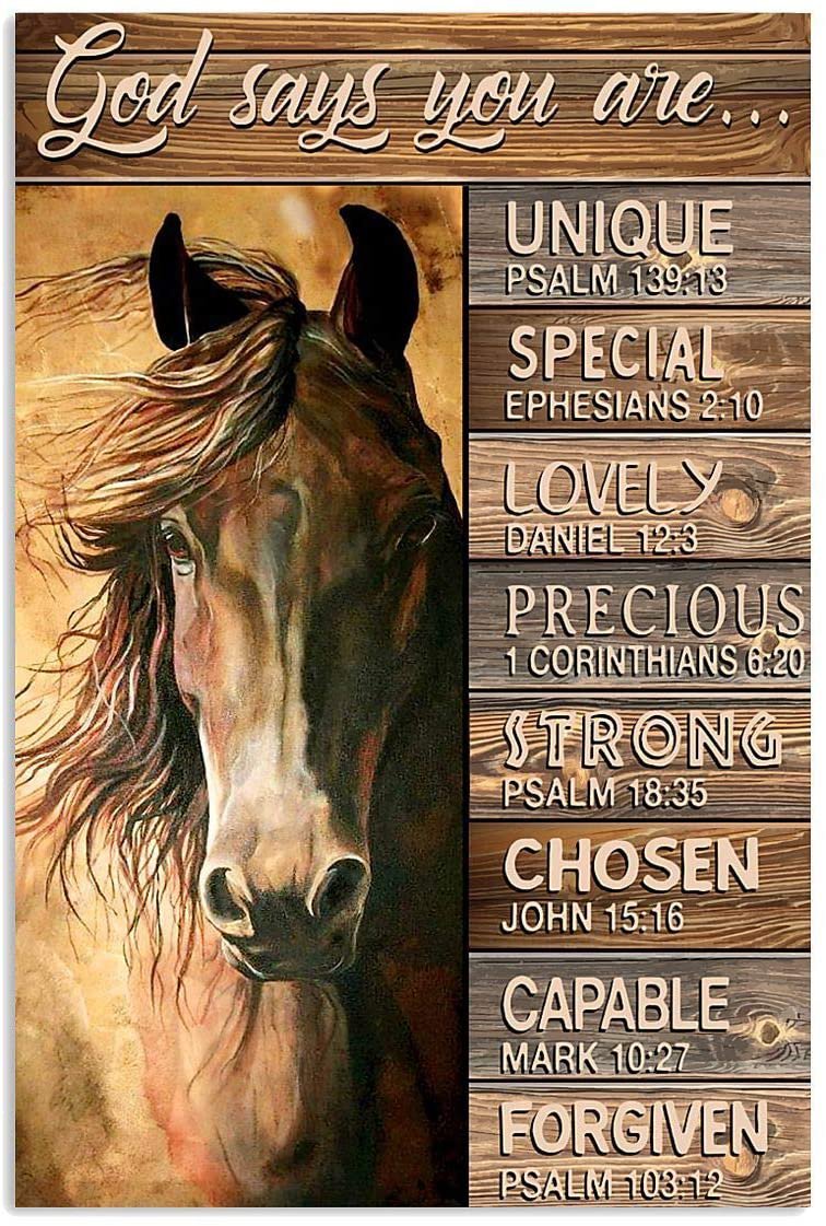 Horse God Says You Are Unique Special Lovely Precious Strong Potrait