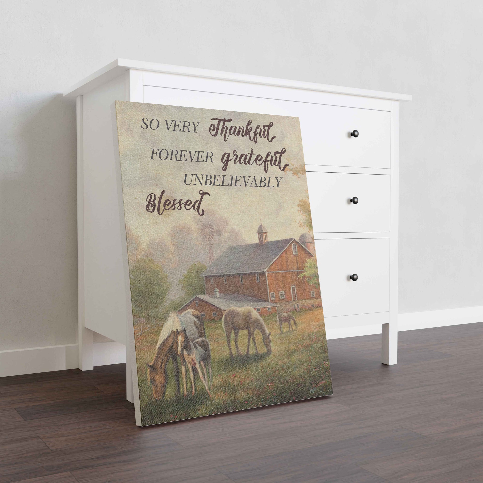 Skitongifts Wall Decoration, Home Decor, Decoration Room Horse So Very Thankful Forever Grateful Unbelievably Blessed-TT2401