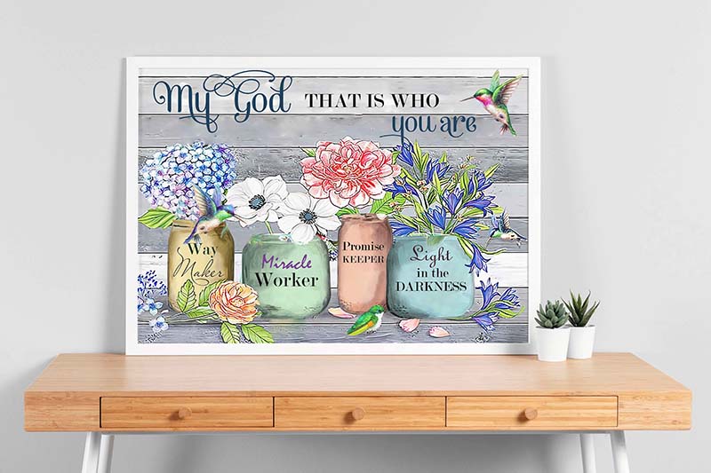 Skitongifts Wall Decoration, Home Decor, Decoration Room Hummingbird My God That Is Who You Are TT0803