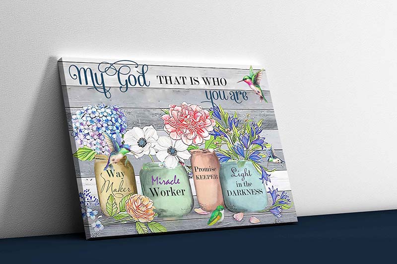 Skitongifts Wall Decoration, Home Decor, Decoration Room Hummingbird My God That Is Who You Are TT0803