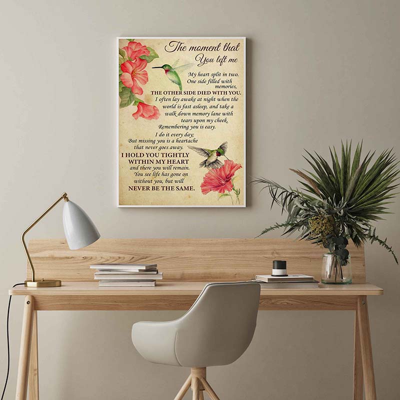 Skitongifts Wall Decoration, Home Decor, Decoration Room Hummingbird The Moment That You Left Me My Heart-TT0104