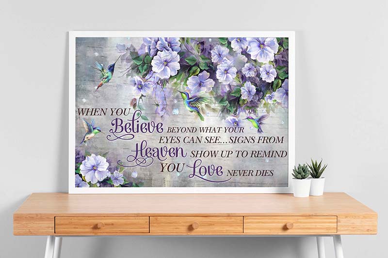 Skitongifts Wall Decoration, Home Decor, Decoration Room Hummingbird When You Believe What Your Eyes Can See TT0803