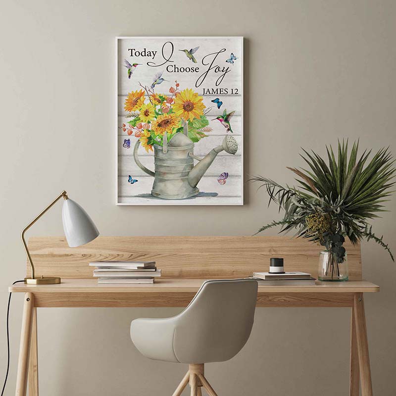 Skitongifts Wall Decoration, Home Decor, Decoration Room Hummingbird and Sunflower Today I choose Joy-TT2103