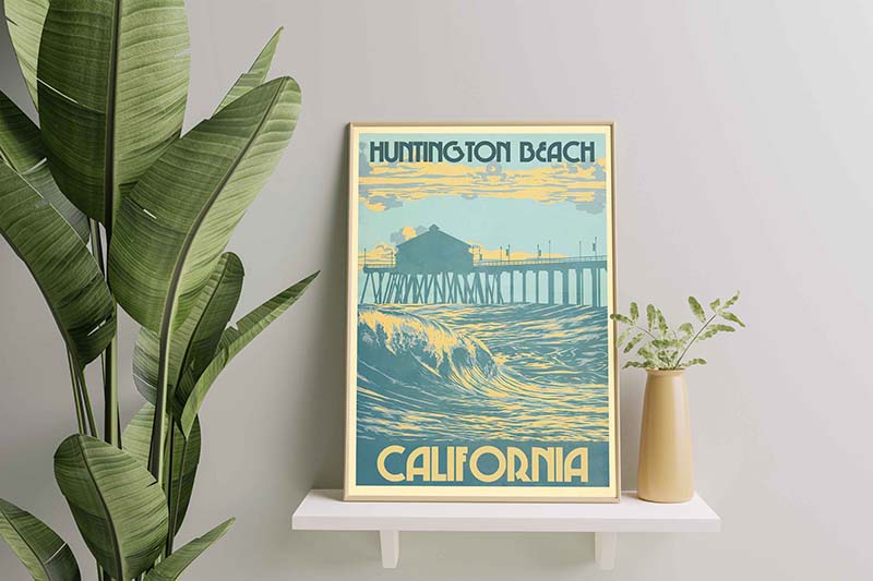 Skitongifts Wall Decoration, Home Decor, Decoration Room Hungtington Beach California-TT0810