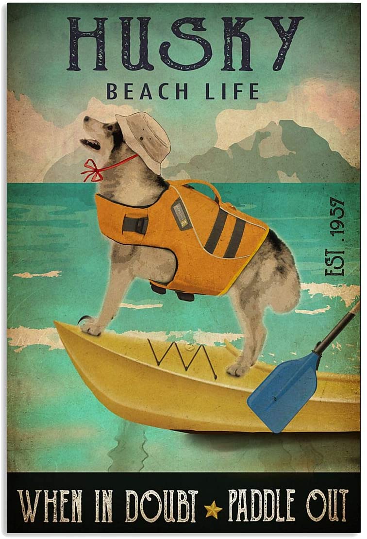 Husky Beach Life When In Doubt Paddle Out Pet Love Quote Funny