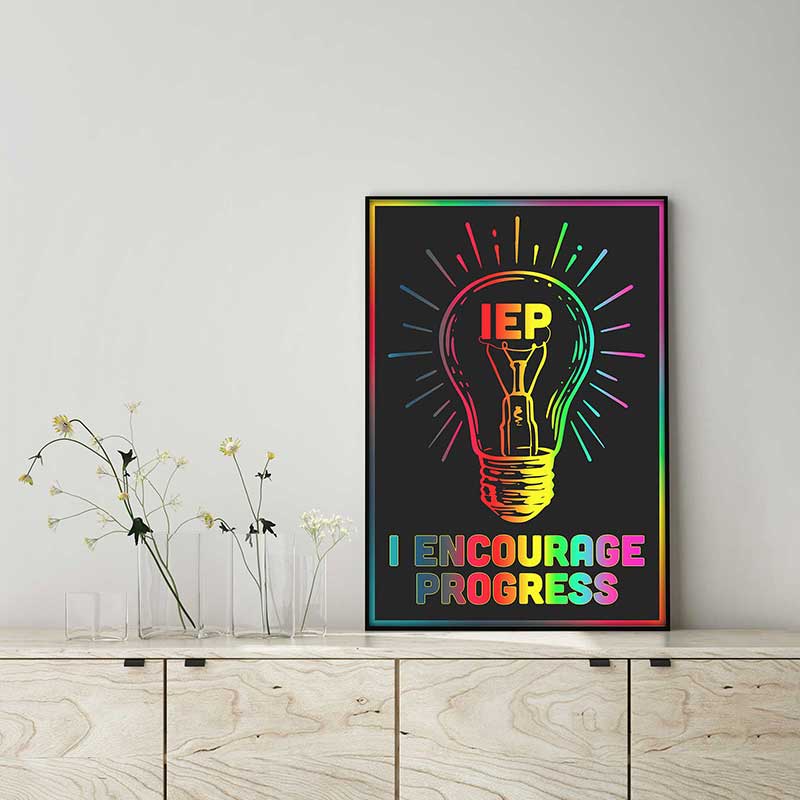 IEP Individualized Education Program I Encourage Progress Lightbulb Design Autism Awareness TTK1208