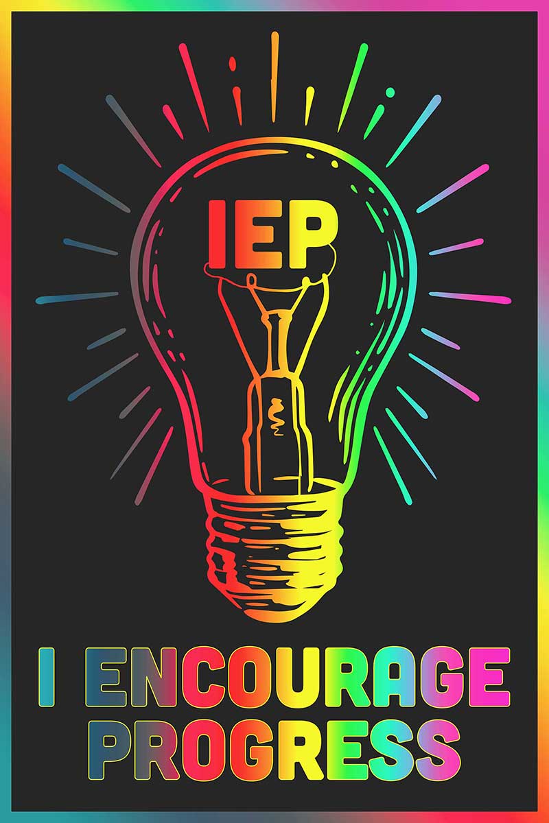 Skitongift Wall Decoration, Home Decor, Decoration Room IEP Individualized Education Program I Encourage Progress Lightbulb Design Autism Awareness TTK1208
