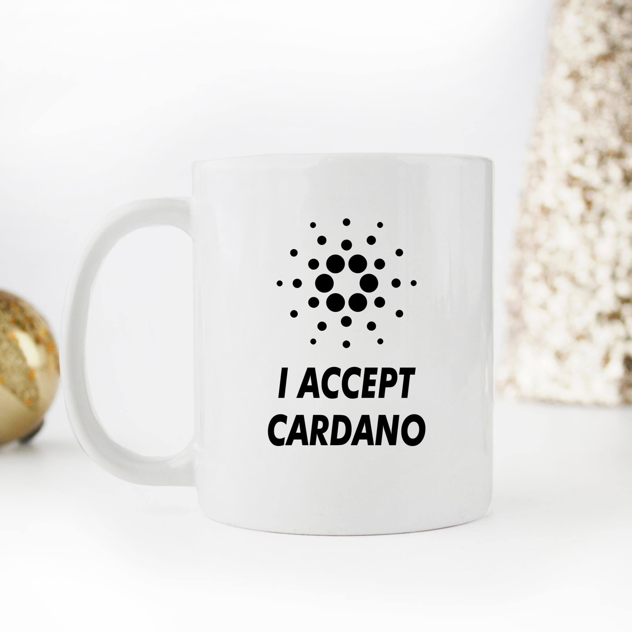 Skitongifts Funny Ceramic Novelty Coffee Mug I Accept Cardano ISxJyd9
