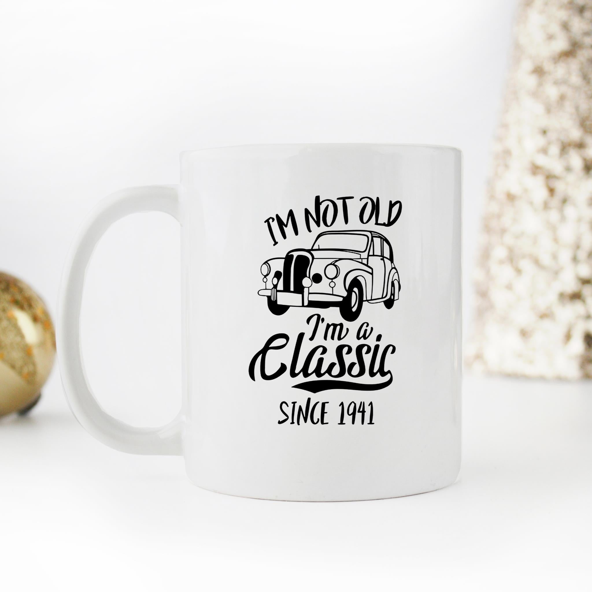 Skitongifts Funny Ceramic Novelty Coffee Mug I Am Not Old I Am A Classic Since 1941 Funny Birthday Z164SRj