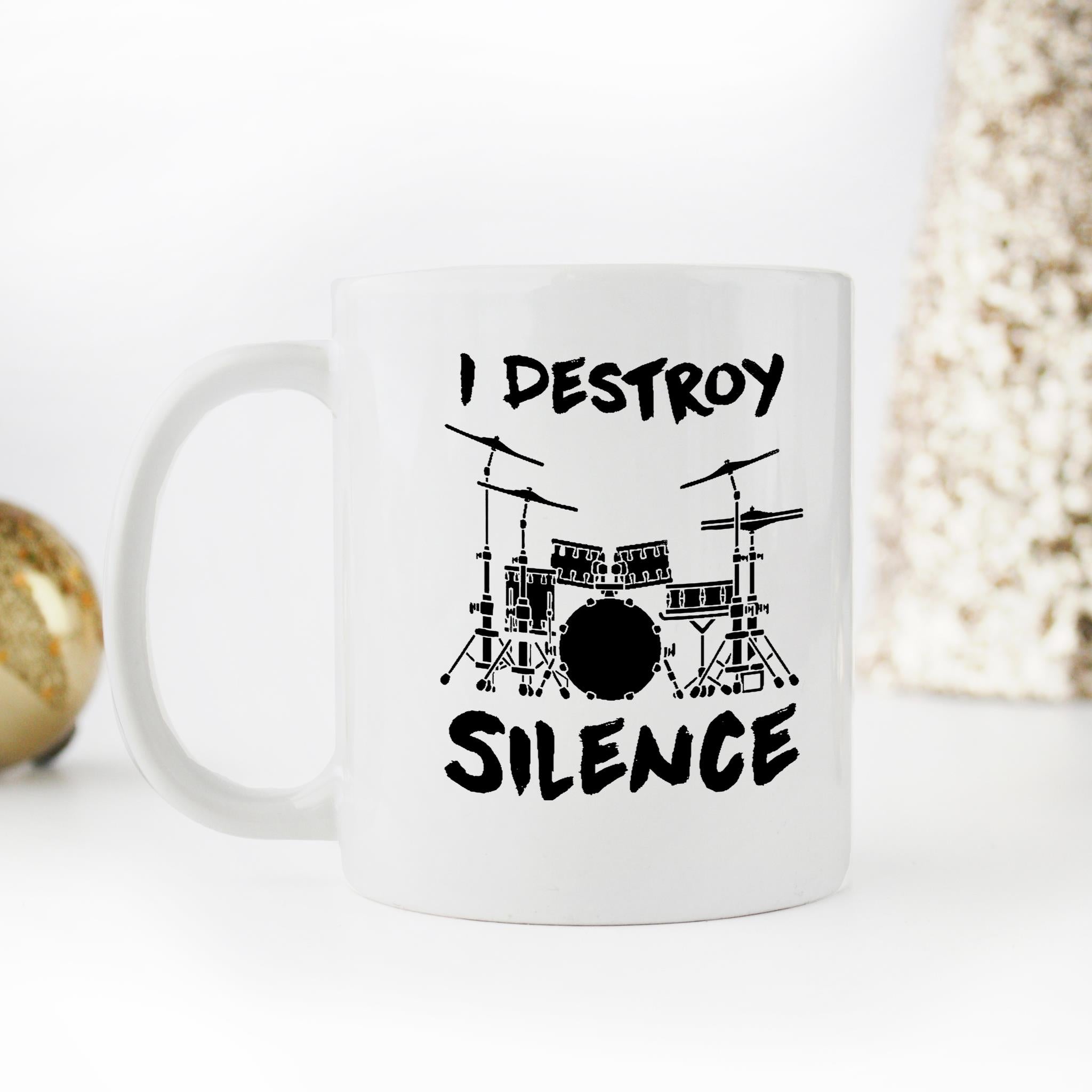 Skitongifts Funny Ceramic Novelty Coffee Mug I Destroy Silence FRNzMUa