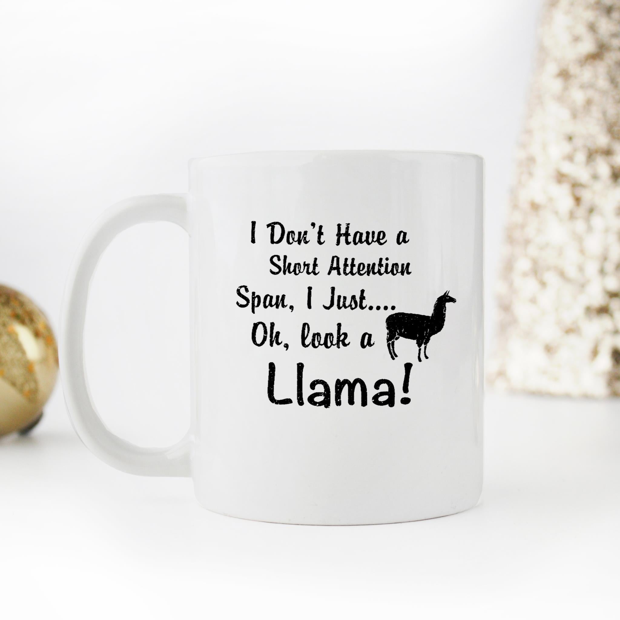 Skitongifts Funny Ceramic Novelty Coffee Mug I Dont Have A Short Attention Span Just Look Llama K70RGve
