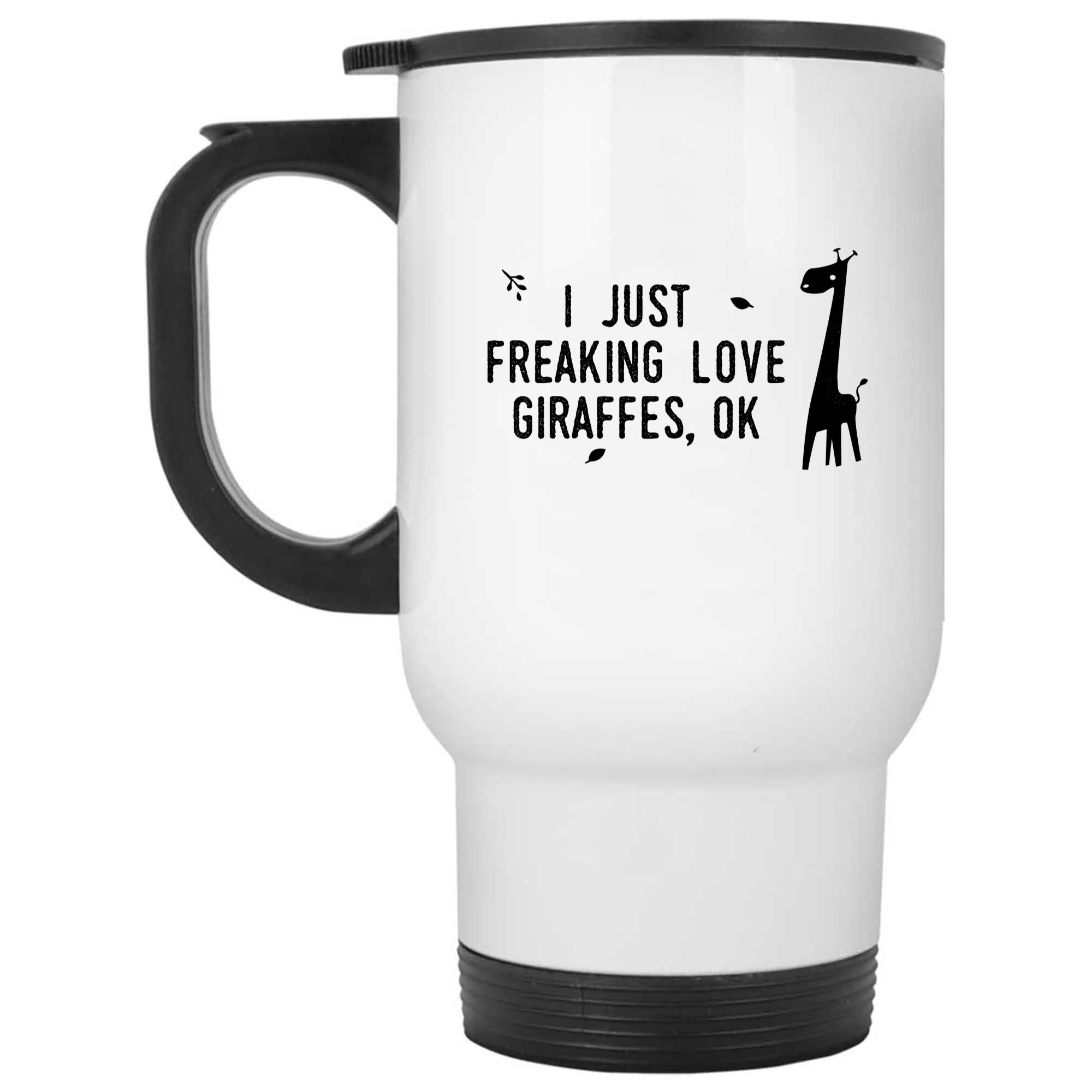 Skitongifts Funny Ceramic Novelty Coffee Mug I Just Freaking Love Giraffes, Ok Animal Lover zbvP8Il