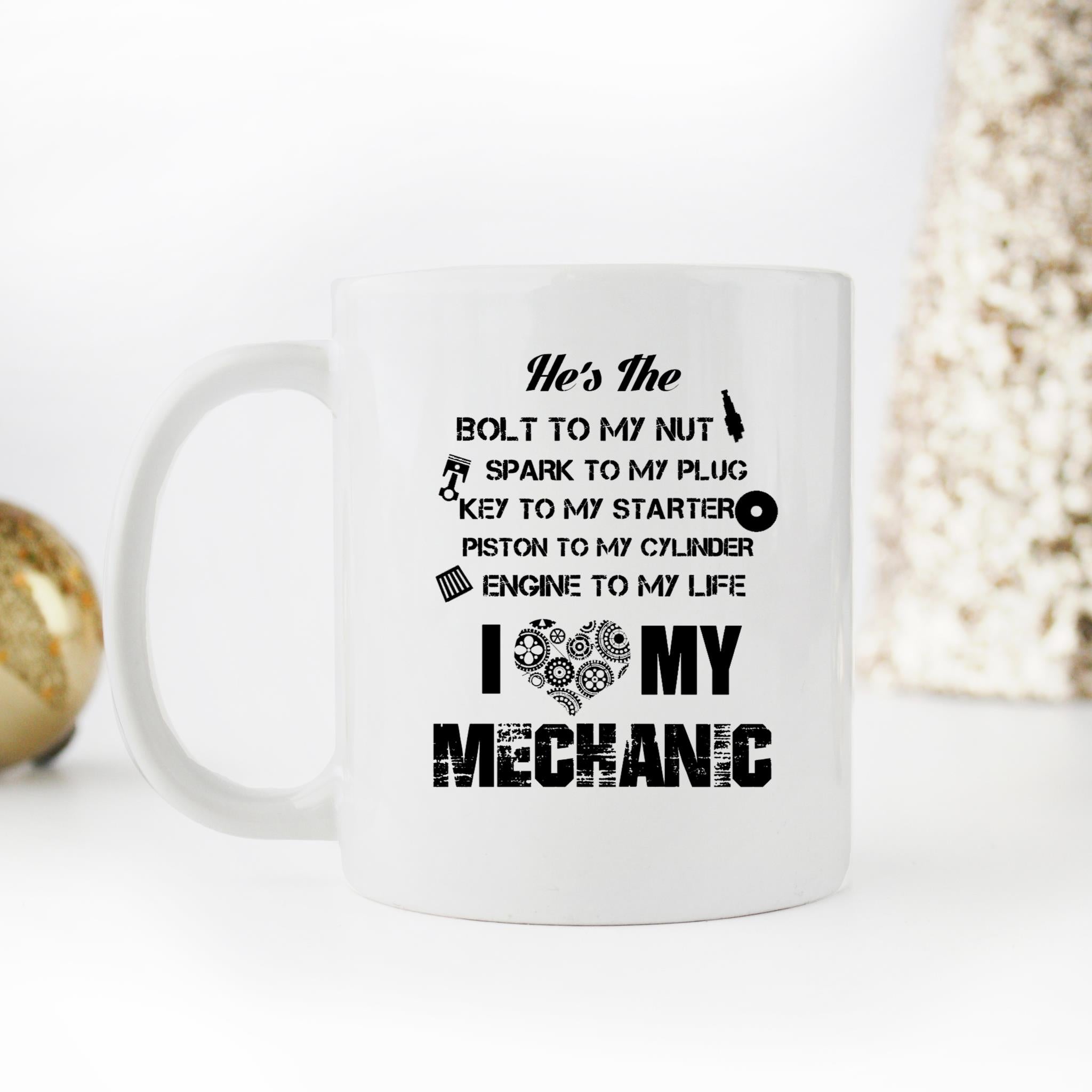 Skitongifts Funny Ceramic Novelty Coffee Mug I Love My Mechanic Great For A Mechanic Girl Wife Q0mmRgc