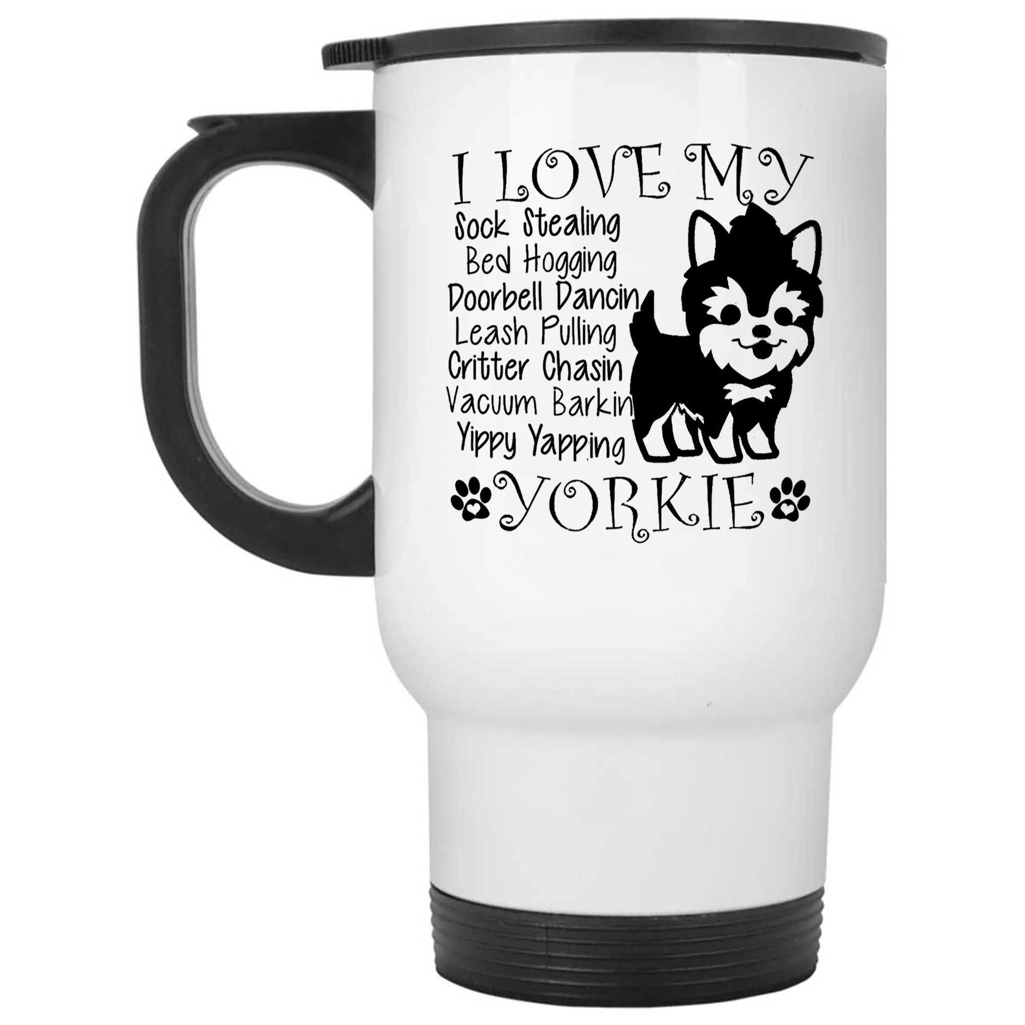 Skitongifts Funny Ceramic Novelty Coffee Mug I Love My Yorkie Cute Yorkshire Terrier ZMGh2fX