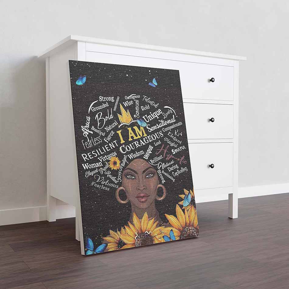 I'm Courageous Resilient Strong Unique Crown Black Woman Sunflower-TT2108