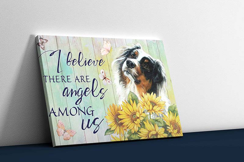 Skitongifts Wall Decoration, Home Decor, Decoration Room I Believe Angels Among Australian Shepherds TT2309