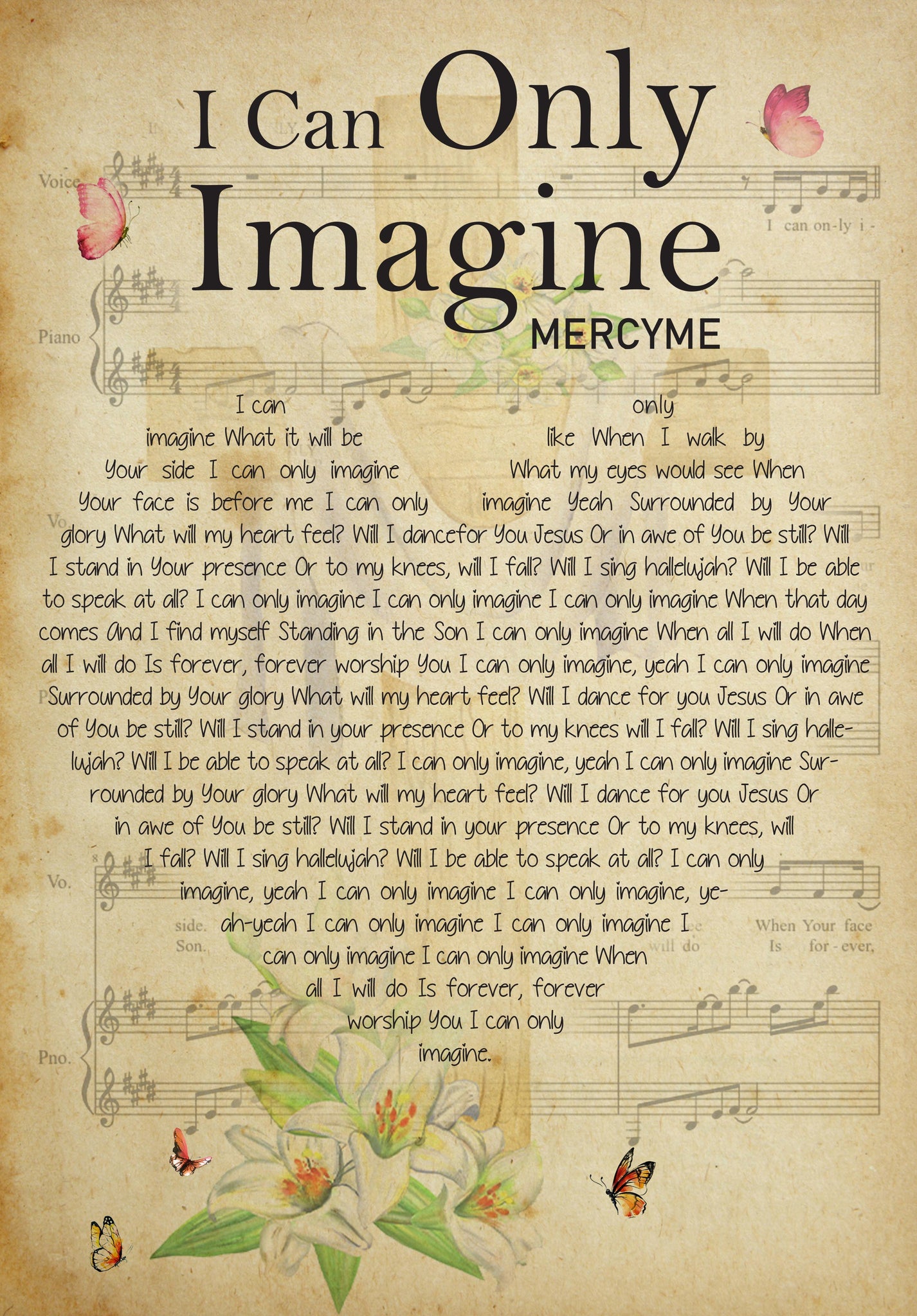 I Can Only Imagine Mercy Lyric-TT0608