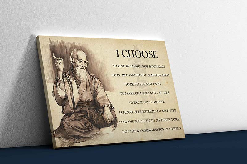 Skitongifts Wall Decoration, Home Decor, Decoration Room I Choose - Morihei Ueshiba - Aikido-TT2503