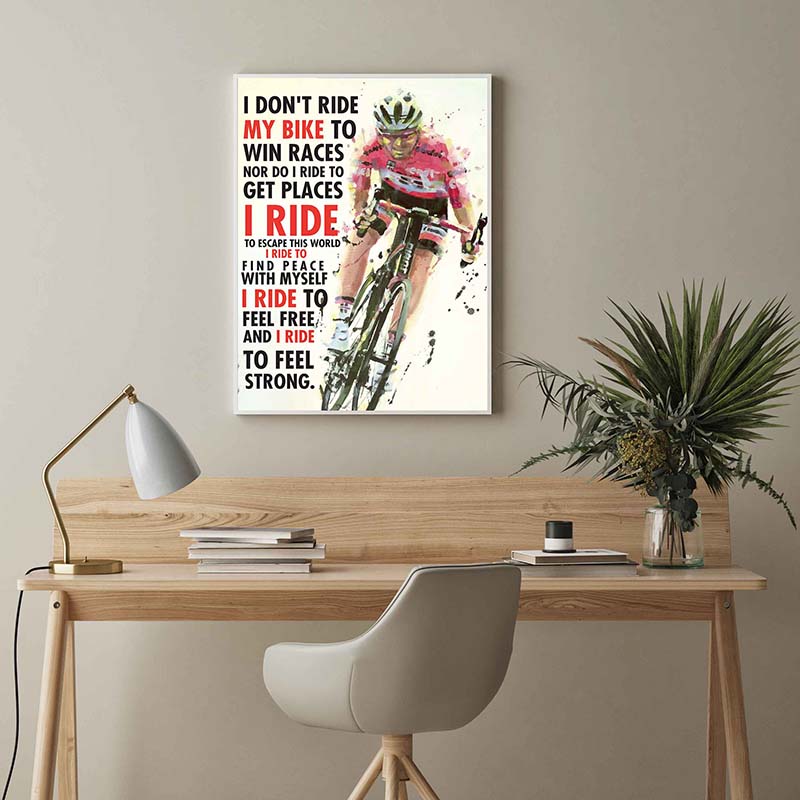 Skitongifts Wall Decoration, Home Decor, Decoration Room I Don't Ride My Bike to Win Races-TT2803