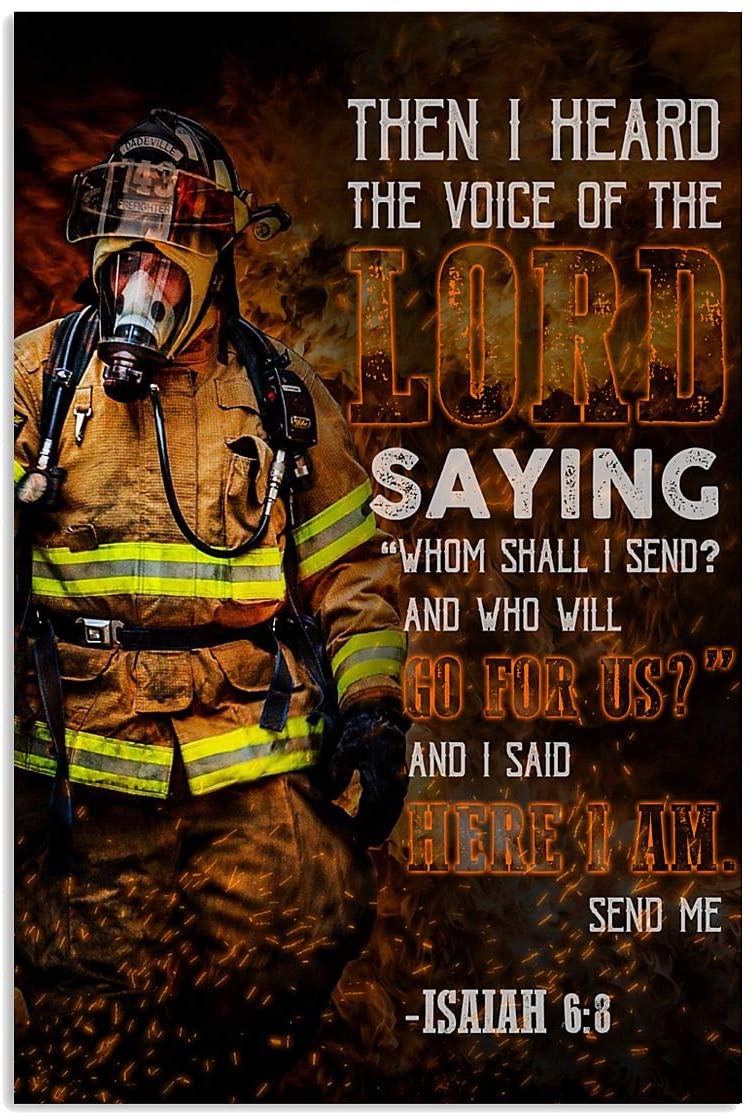 I Heard Voice Of Lord Firefighter Proud Occupation Quote 2 Yellow