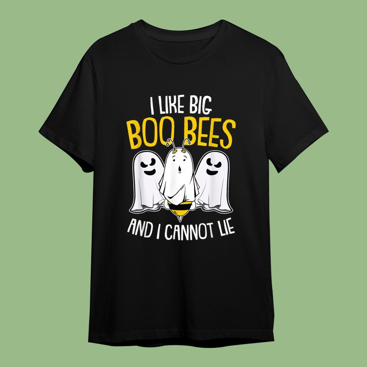 Skitongift I Like Big Boo Bees Lazy Halloween Pun Humor T-Shirt