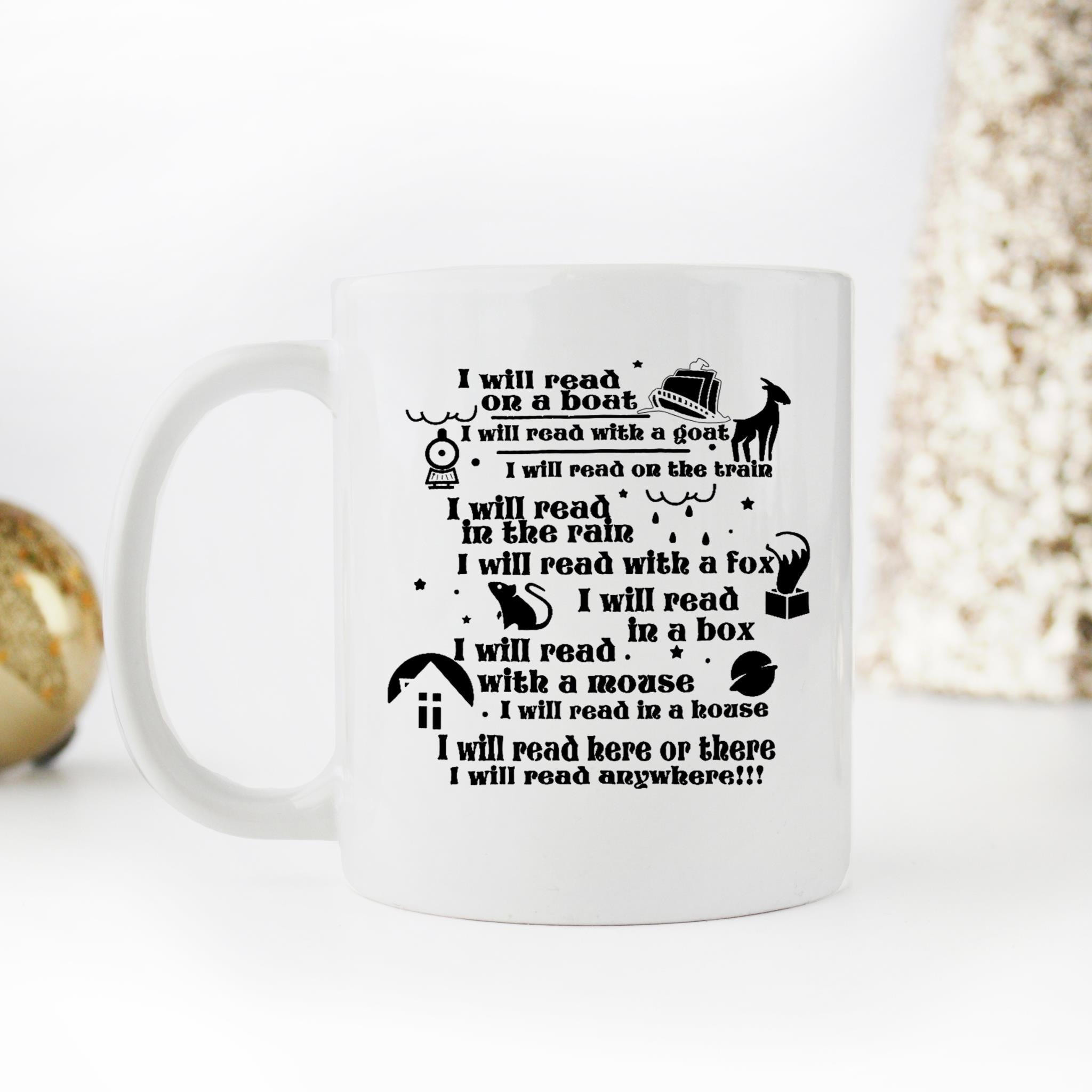 Skitongifts Funny Ceramic Novelty Coffee Mug I'll Read Here Or There I'll Read Anywhere 8Xswn71