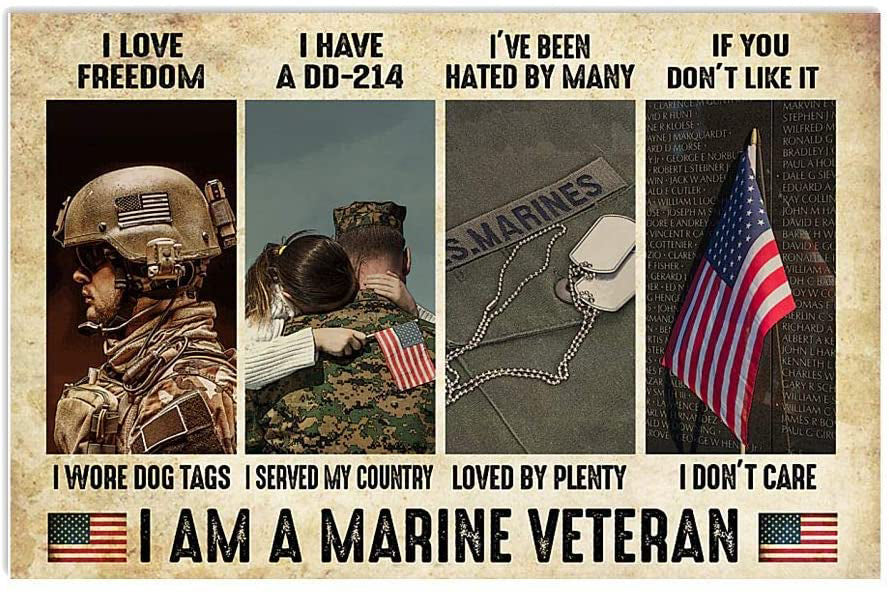 I Love Freedom I Have a DD 24 I am A Marine Veteran Landscape