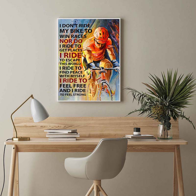 Skitongifts Wall Decoration, Home Decor, Decoration Room I Ride to Find Peace Cycling-TT0904