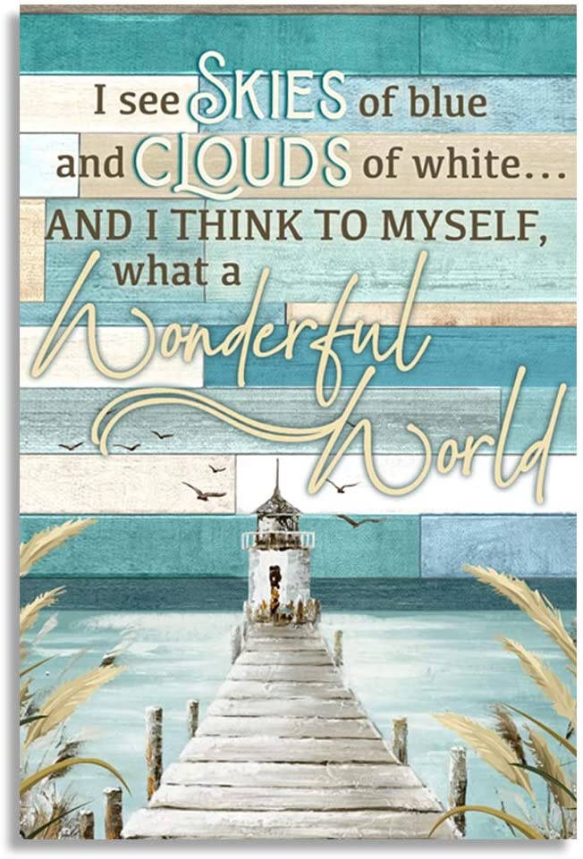 I See Sky Of Blue Cloud Of White Wonderful World Blue Beach Lighthouse