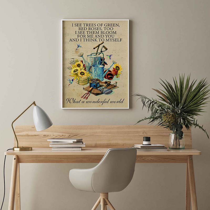 Skitongifts Wall Decoration, Home Decor, Decoration Room I See Trees Of Green And I Think To Myself TT1003