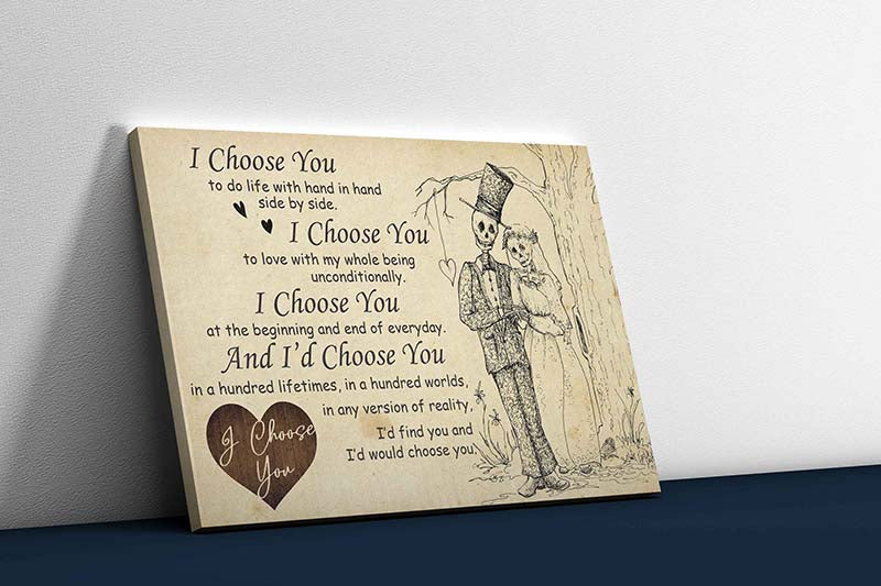 Skitongifts Wall Decoration, Home Decor, Decoration Room I Choose You To Do Life With Hand In Hand Side By Side-TT1311