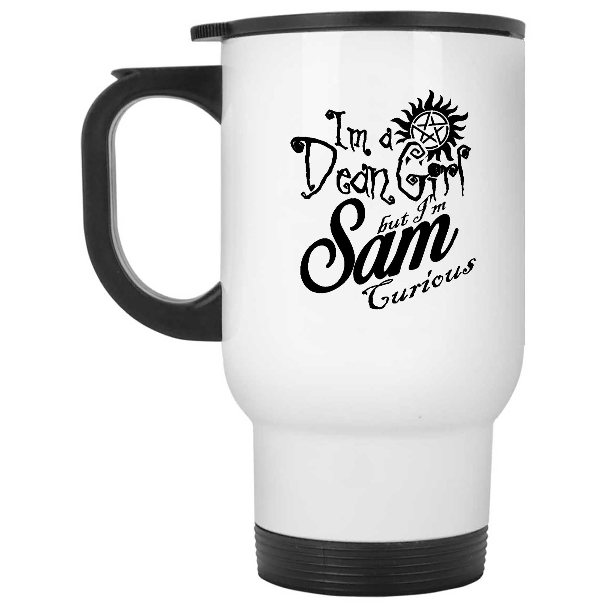 Skitongifts Funny Ceramic Novelty Coffee Mug Im A Dean Girl But Im Sam Curious KkcS3BI