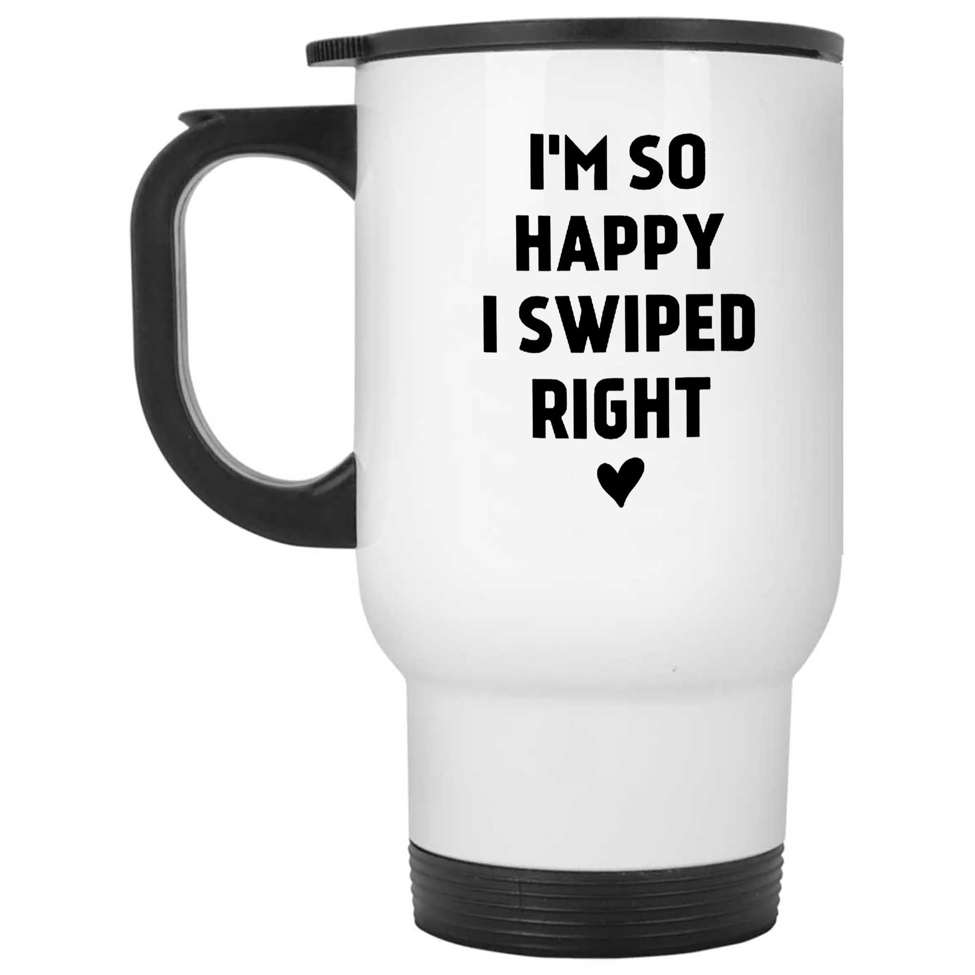 Skitongifts Funny Ceramic Novelty Coffee Mug Im So Happy Swiped Right Fun Quote TcvnFze