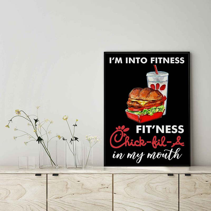 Skitongifts Wall Decoration, Home Decor, Decoration Room I'm Into Fitness Fit'ness Chickfila In My Mouth TT1702