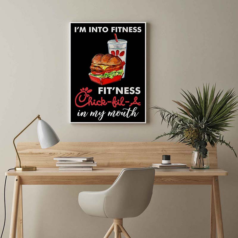 Skitongifts Wall Decoration, Home Decor, Decoration Room I'm Into Fitness Fit'ness Chickfila In My Mouth TT1702