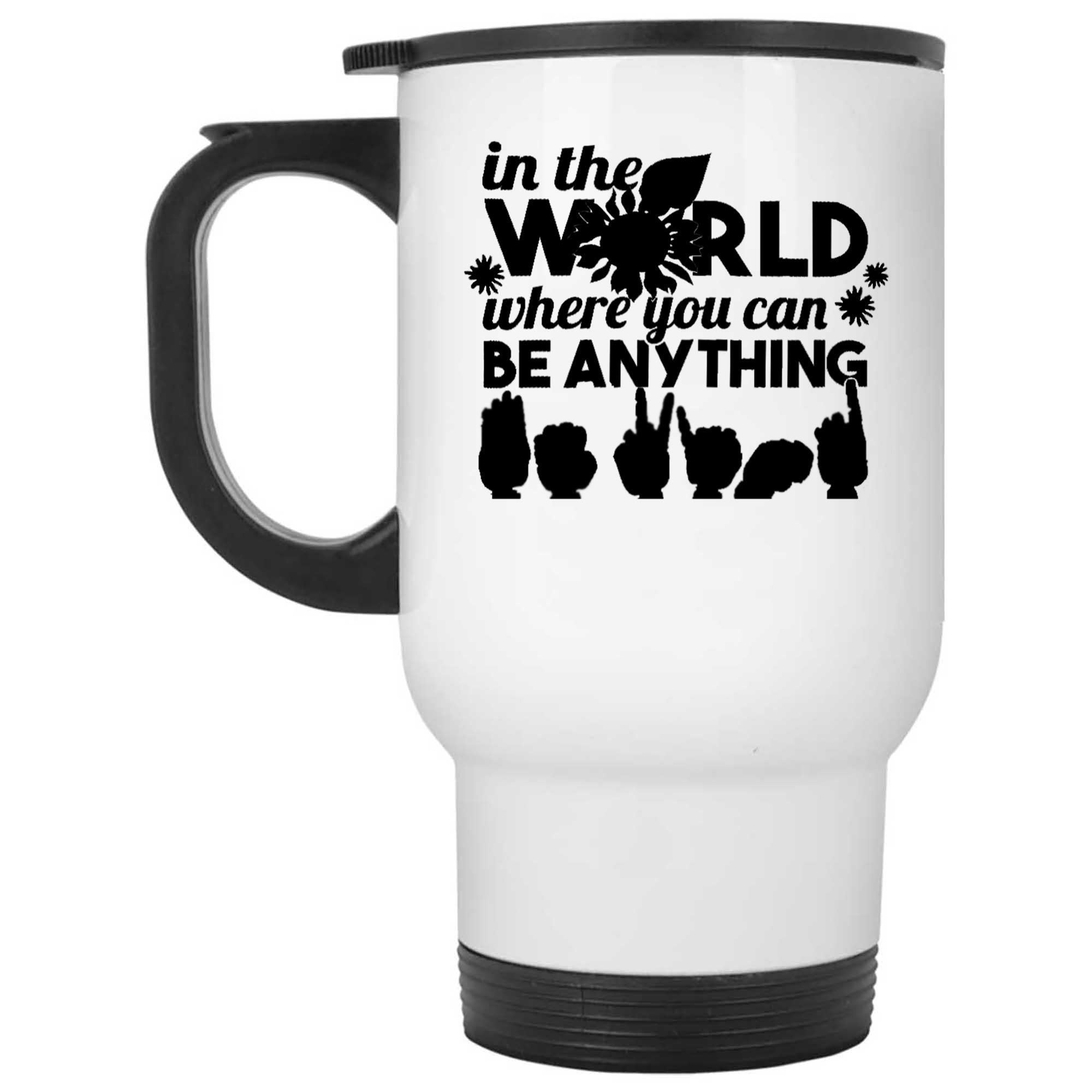 Skitongifts Funny Ceramic Novelty Coffee Mug In The World Where You Can Be Anything Be Kind Sunflower Asl 7345Hok