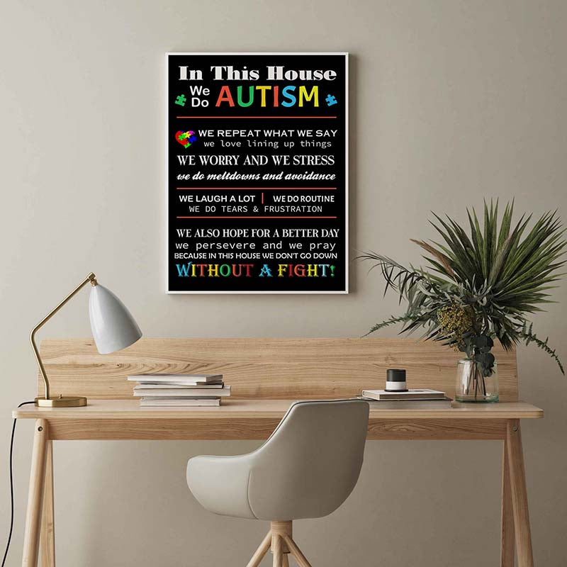 Skitongifts Wall Decoration, Home Decor, Decoration Room In This House We Do Autism Without A Fight TT0903