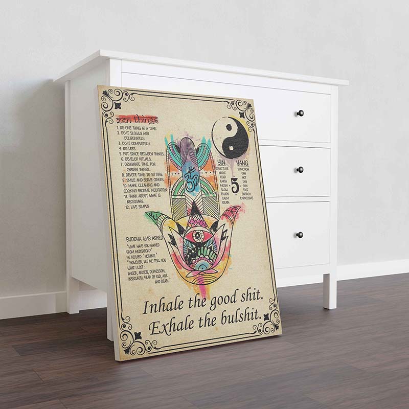 Skitongifts Wall Decoration, Home Decor, Decoration Room Inhale The Good Shit Exhale The Bullshit-TT0912
