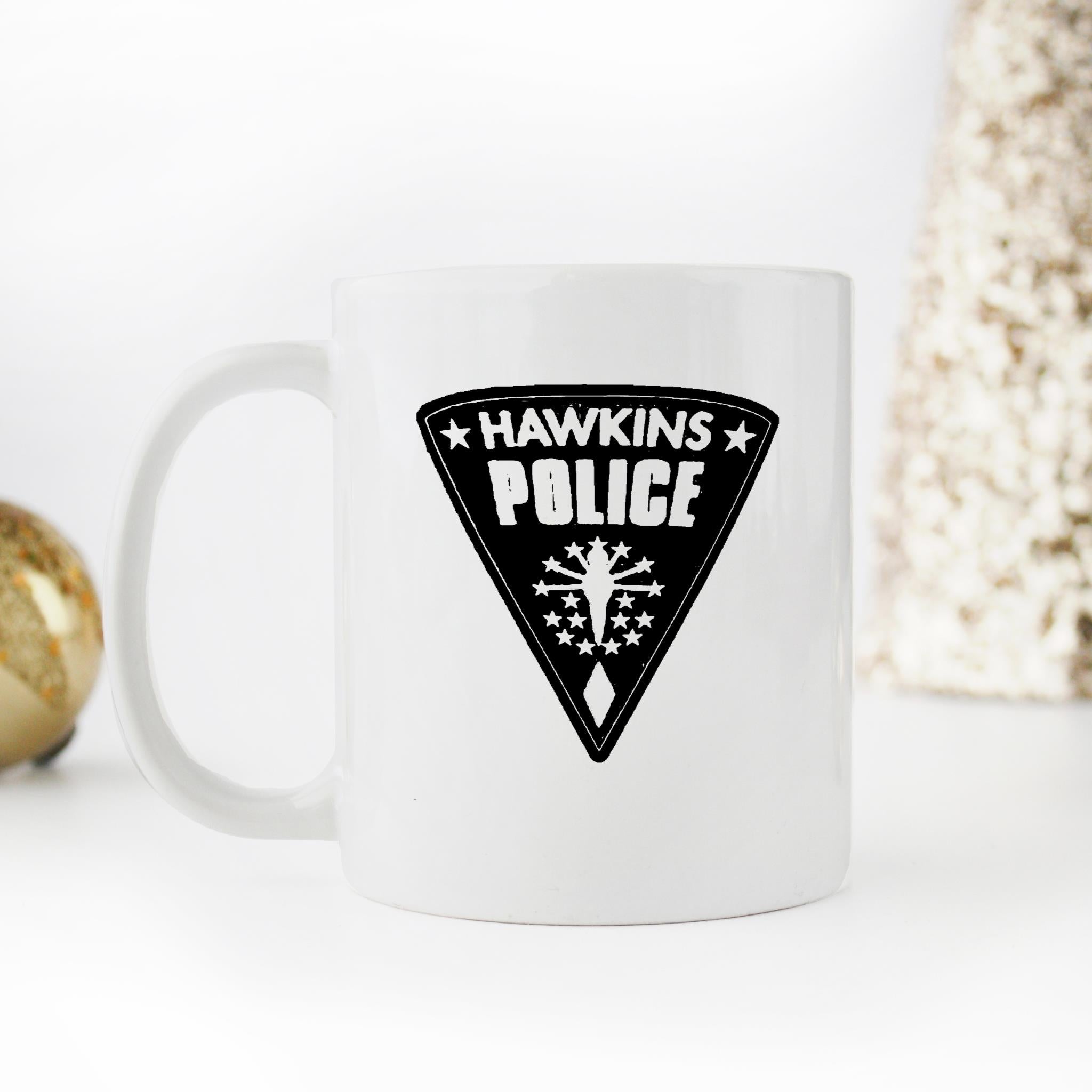 Skitongifts Funny Ceramic Novelty Coffee Mug Inspired By Stranger Things Hawkins Police 0zWpXO7