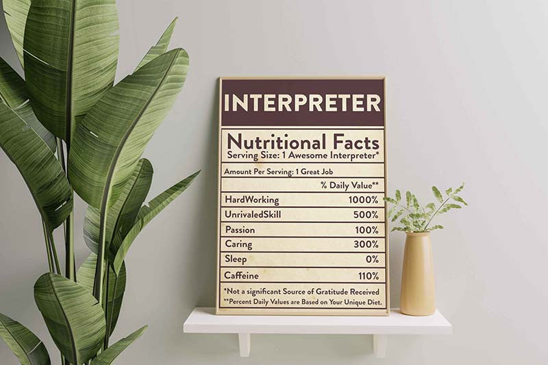 Interpreter Nutritional Facts Label-TT1210