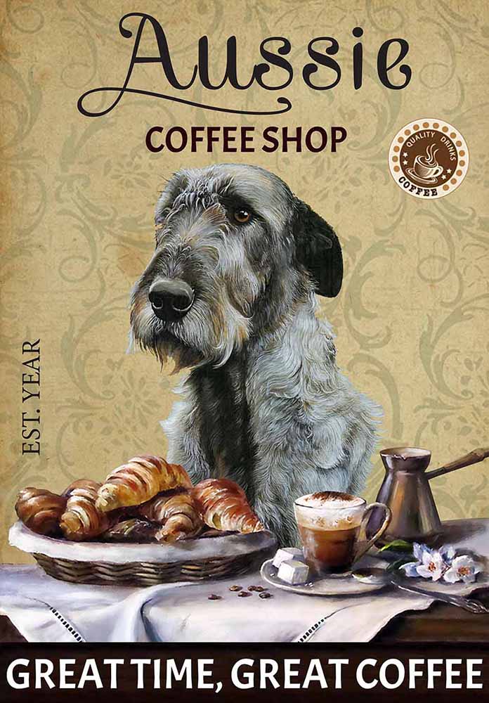Irish Wolfhound Dog Coffee Shop-TT3008