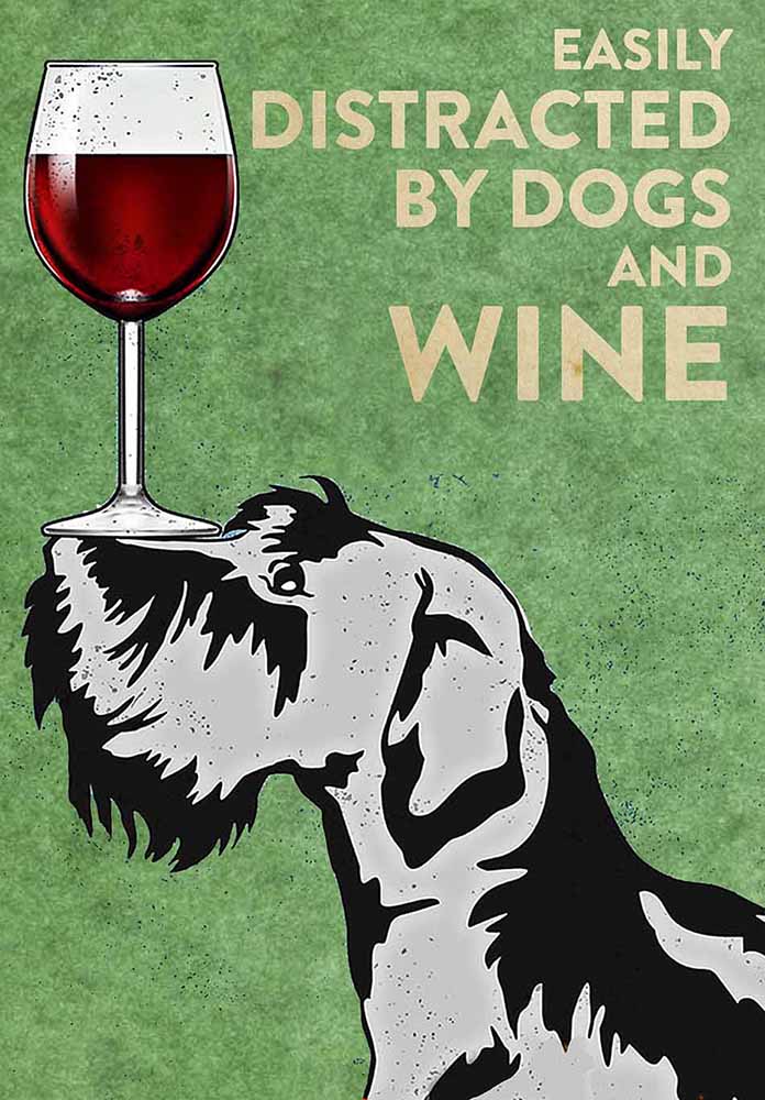Irish Wolfhound Easily Distracted By Dogs And Wine-TT2708