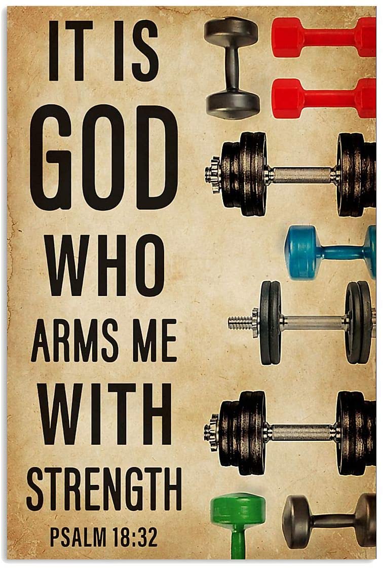 It Is God Who Arms Me With Strength Weightlifting Sport Hobby Quote