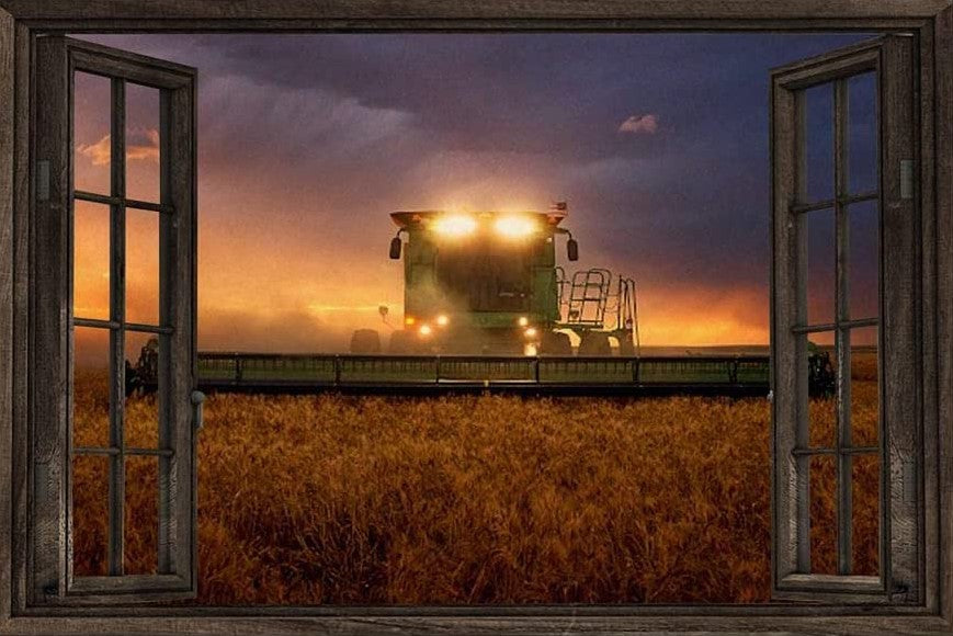 JD Tractor Window View Farming Tractor Window Landscape