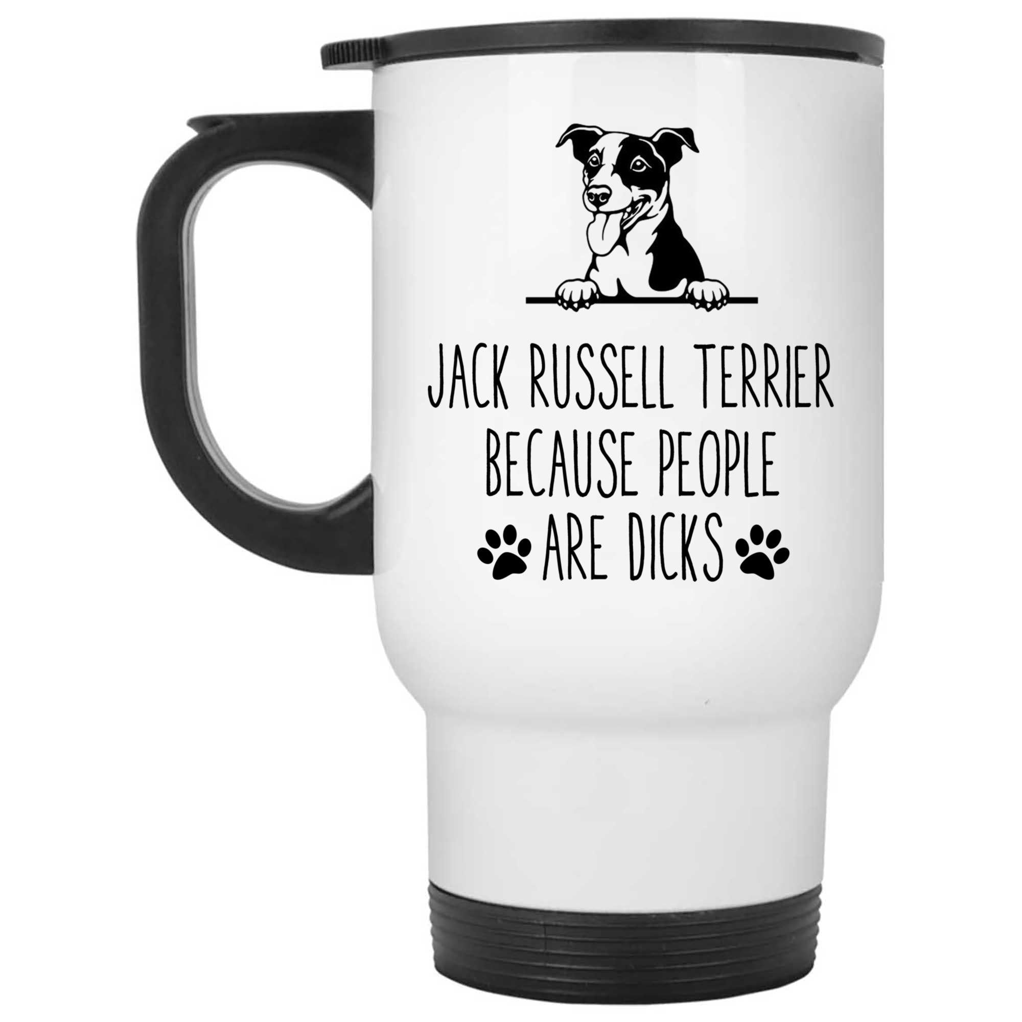 Skitongifts Coffee Mug Funny Ceramic Novelty Jack Russell Terrier Because People Are Dicks jFAr4EH
