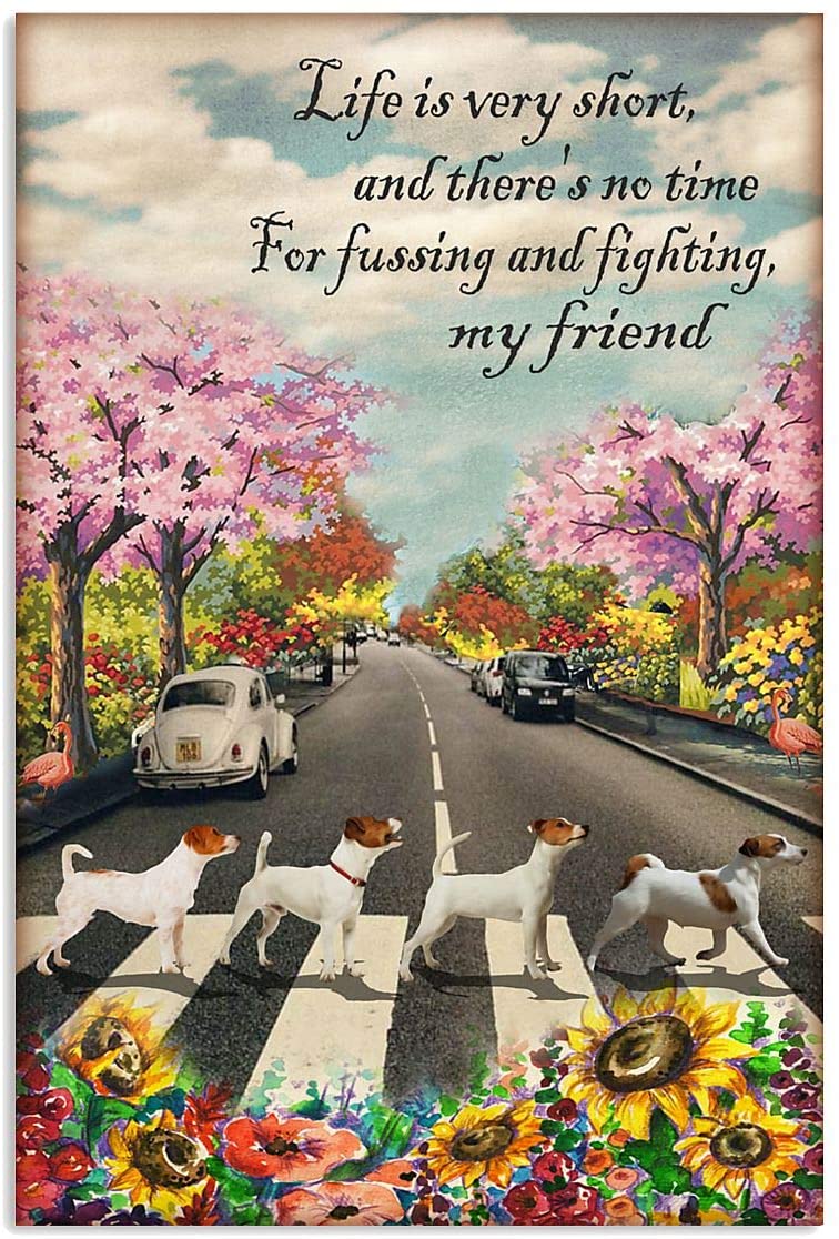 Jack Russell Life Is Very Short Flower Abbey Road Pet Love Quote Fun