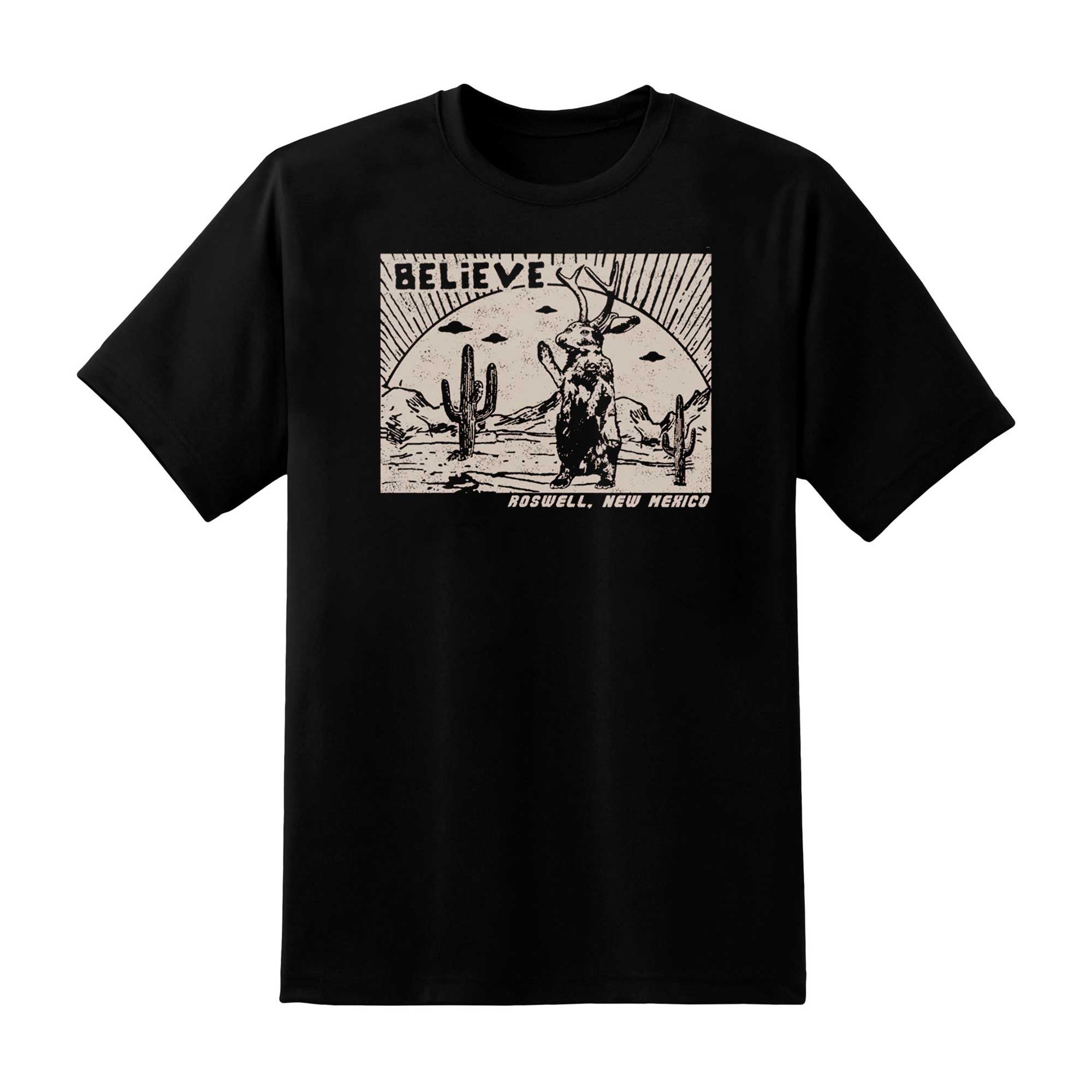 Skitongift Jackalope T Shirt Ufo Southwest Jackrabbit Roswell New Mexico Tee Believe Cryptozoology Santa Fe Funny Shirts