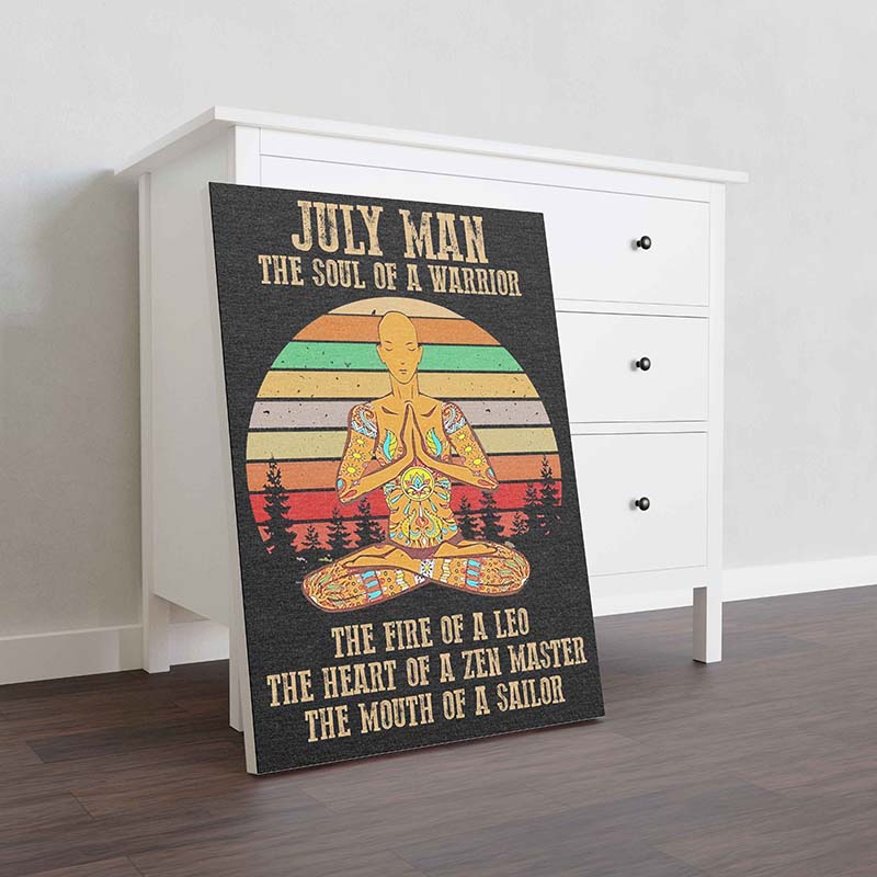 Skitongifts Wall Decoration, Home Decor, Decoration Room July Man The Soul Of A Warrior-TT1711